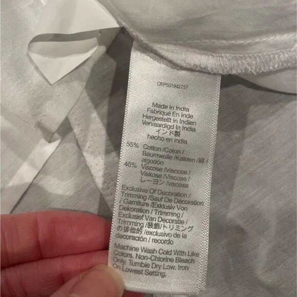 NWT Madewell Women's Sz 4 Puff-Sleeve Band-Collar Shirt White Sheer Voile NW062 - Picture 13 of 14